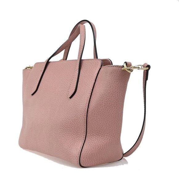 GUCCI Logo Swing Mini 2Way Shoulder Hand Bag Leather Pink GHW Italy 16KA851 - Picture 4 of 13